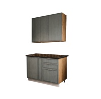 Комплект кухни 1,1 Орлеан корпус дуб крафт золото фасад Кантри серый